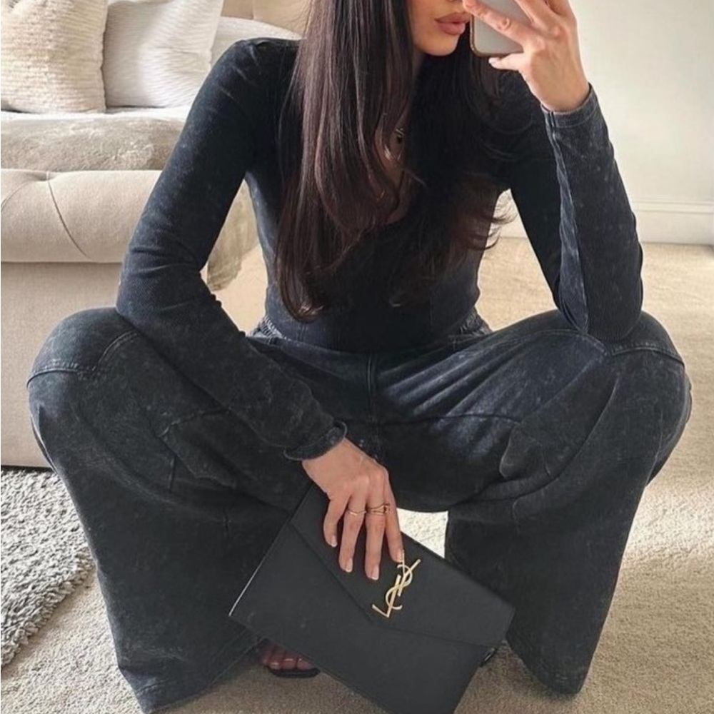ZARA WASHED WIDE LEGGED PANTS